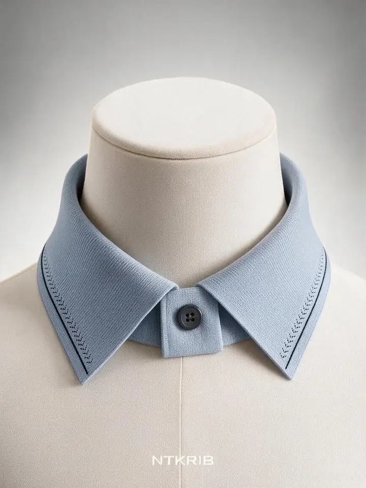 藏青箭羽纹 POLO 衣领 人台实拍